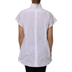 Dolce & Gabbana White Cotton Collared Short Sleeves Top