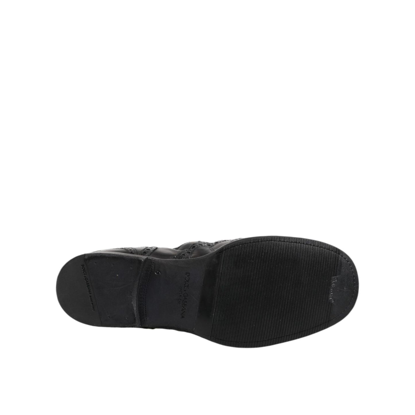 Dolce & Gabbana Black Leather Ankle Boots Slip On Shoes