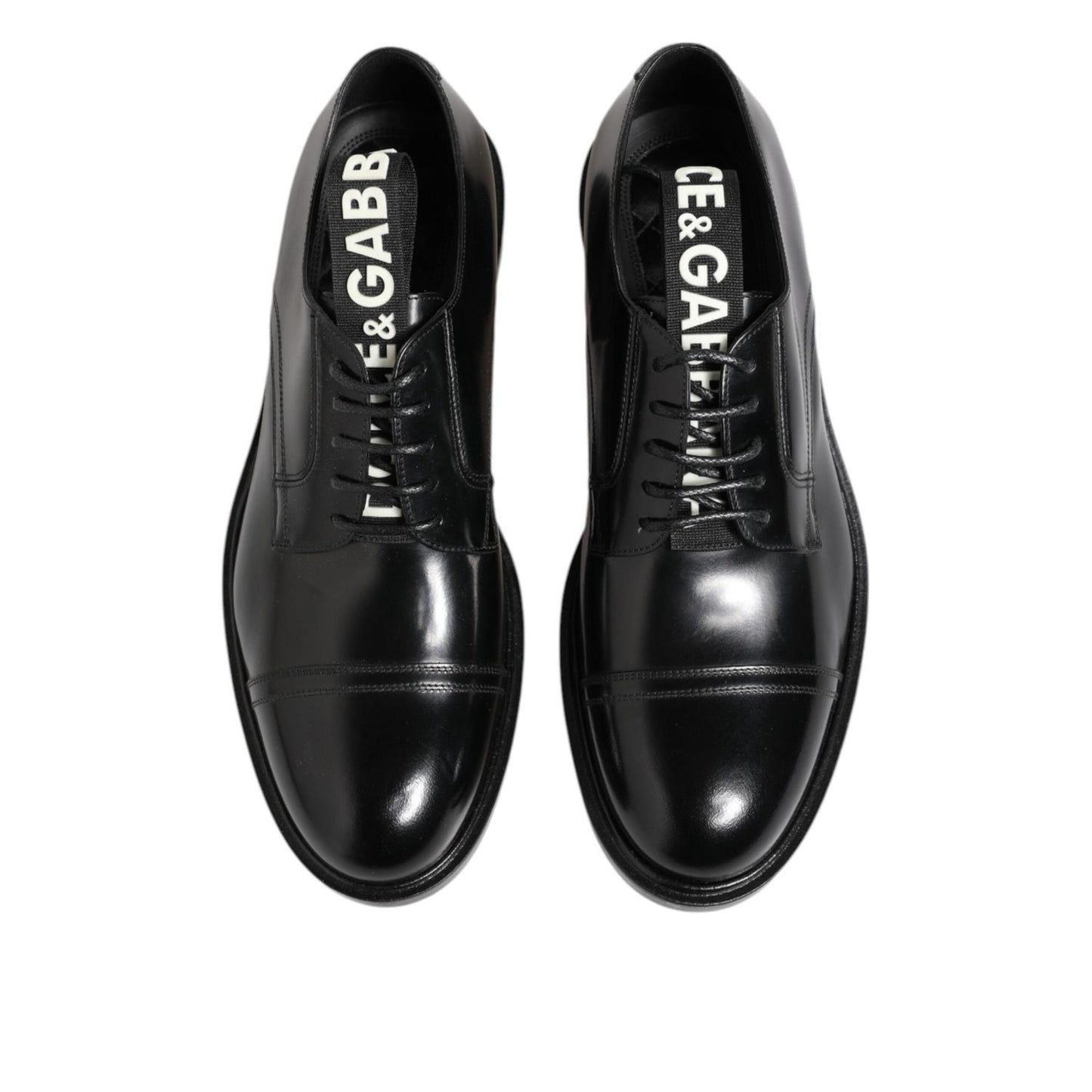 Dolce & Gabbana Black Leather Dress Lace Up Men Formal Shoes MV7411-41
