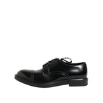 Dolce & Gabbana Black Leather Dress Lace Up Men Formal Shoes MV7411-41