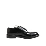 Dolce & Gabbana Black Leather Dress Lace Up Men Formal Shoes MV7411-41
