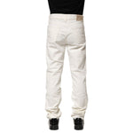 Jeckerson White Cotton Stretch Straight Fit Men Denim Jeans PAN71767-30