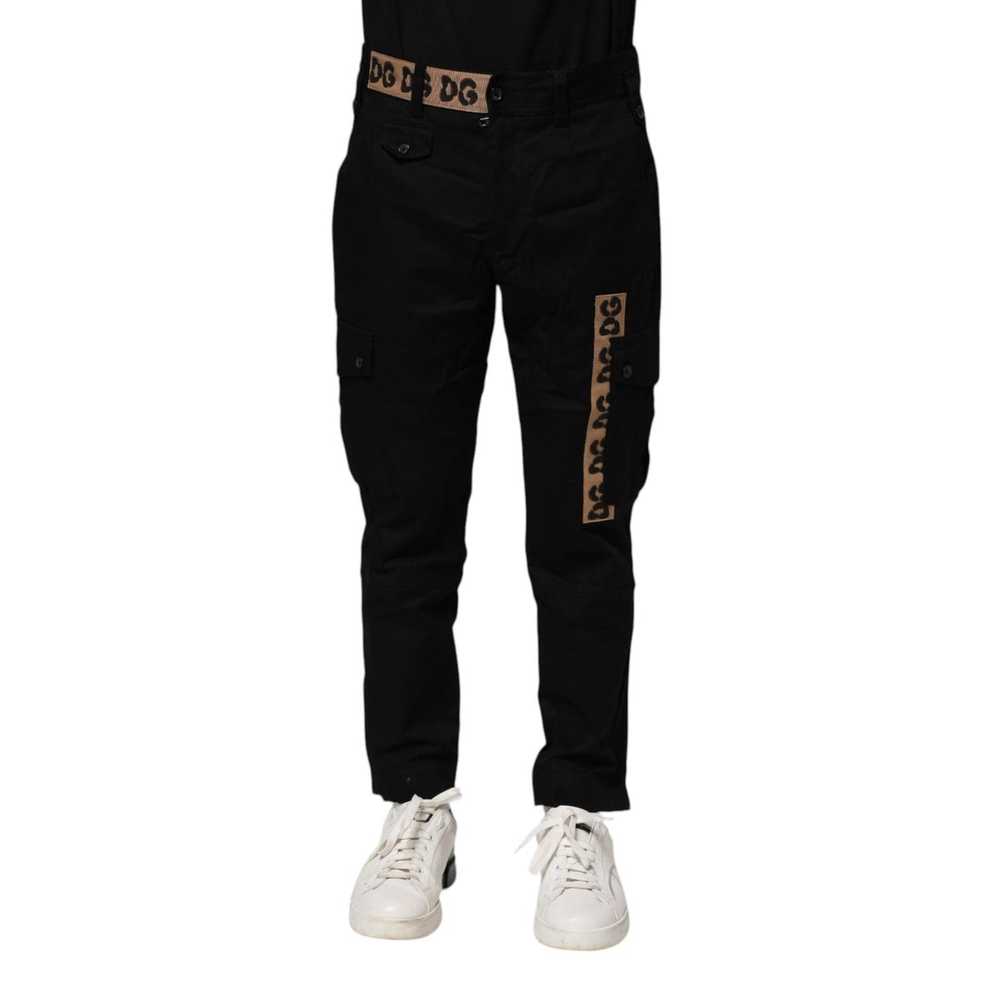 Dolce & Gabbana Black Cotton Cargo Casual Pants PAN74612-44