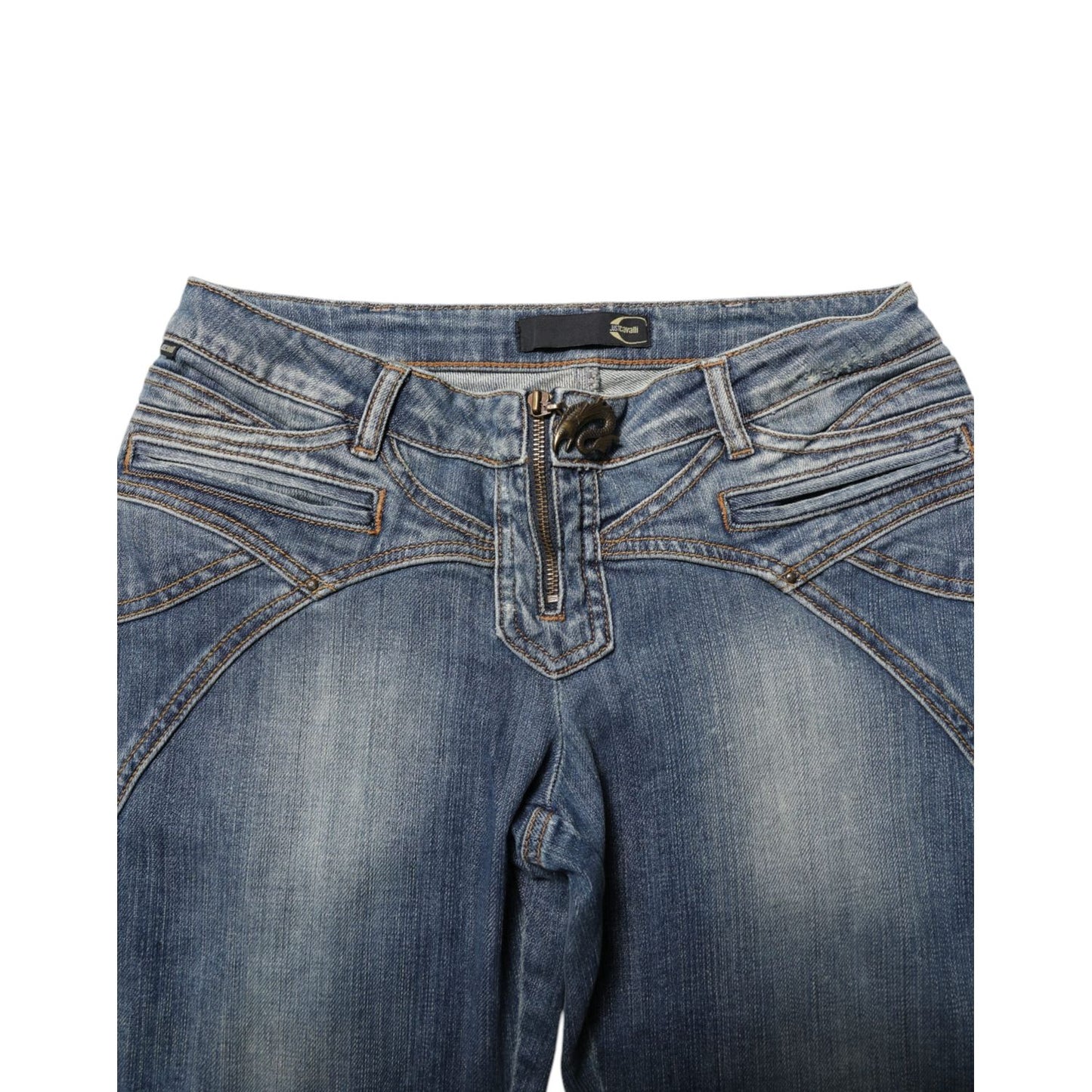 Just Cavalli Blue Washed Straight Fit Men Denim Jeans PAN74689-31