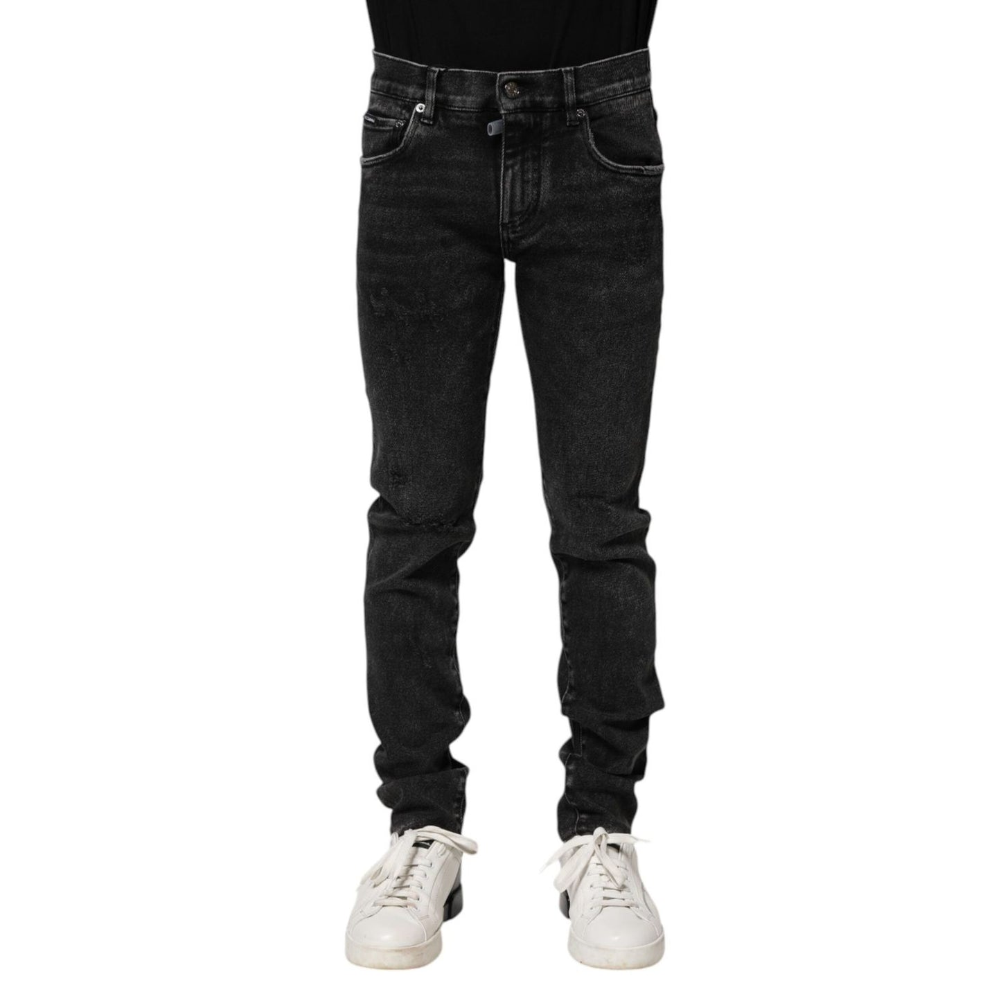 Dolce & Gabbana Black Cotton Skinny Men Denim Jeans PAN75202-46