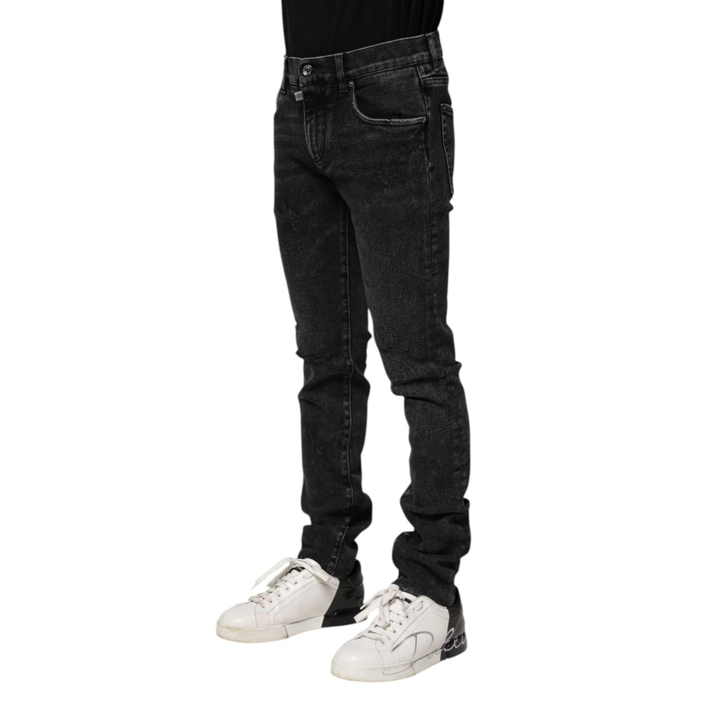 Dolce & Gabbana Black Cotton Skinny Men Denim Jeans PAN75202-46