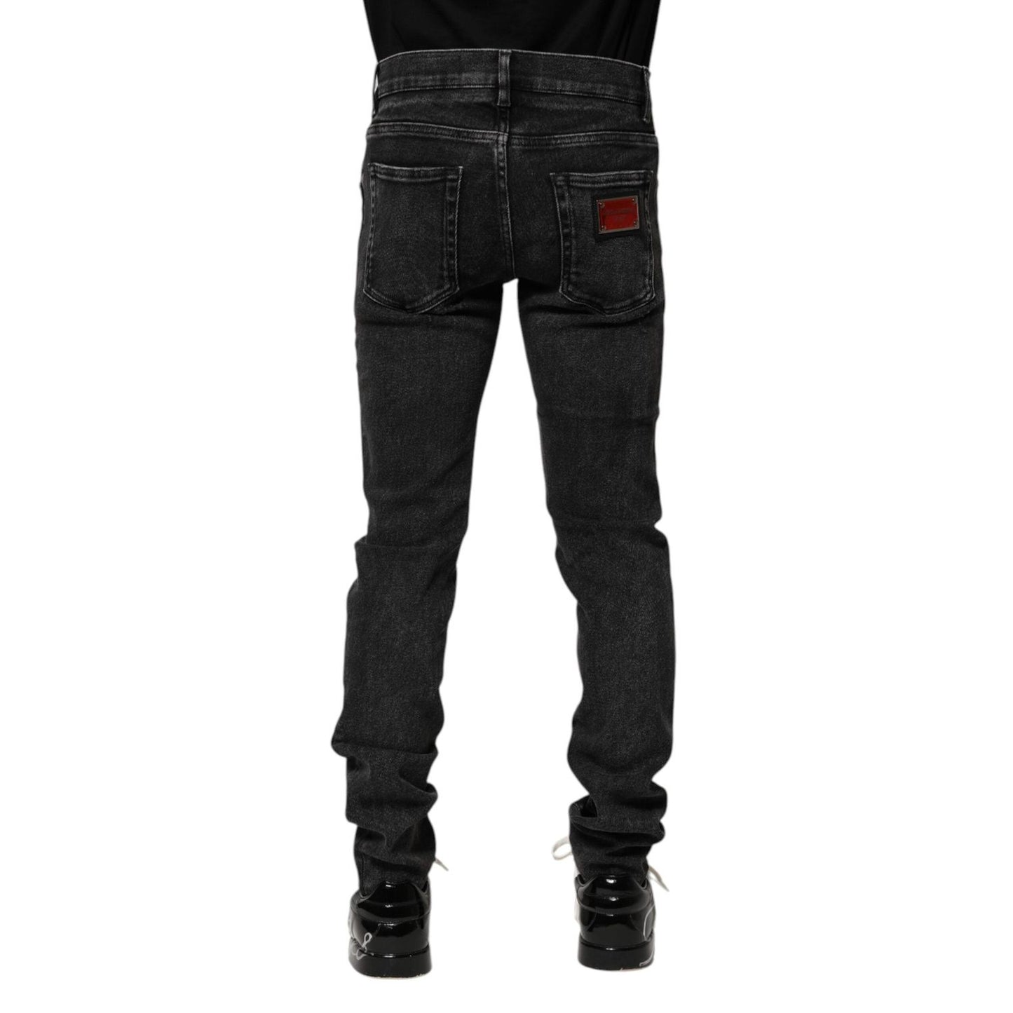 Dolce & Gabbana Black Cotton Skinny Men Denim Jeans PAN75202-46