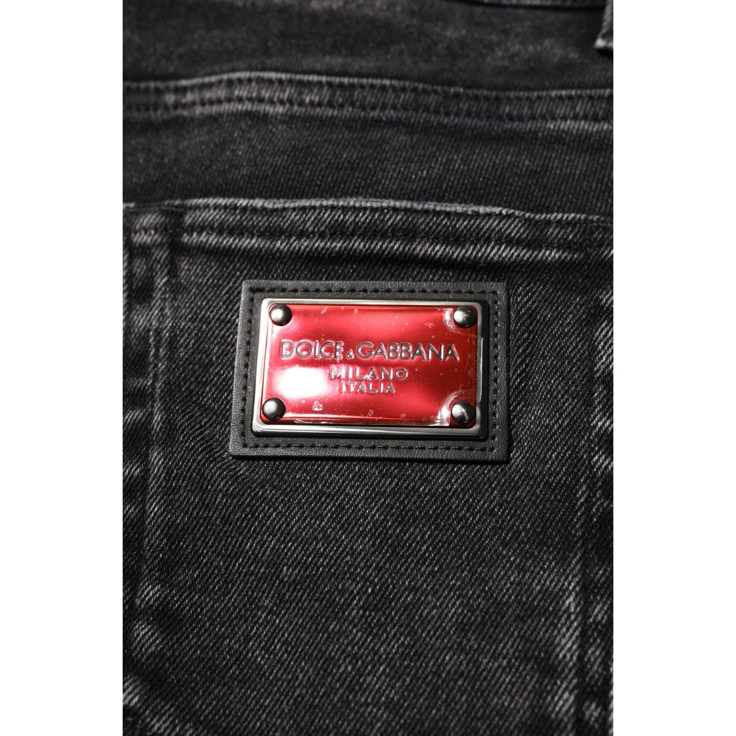 Dolce & Gabbana Black Cotton Skinny Men Denim Jeans PAN75202-46