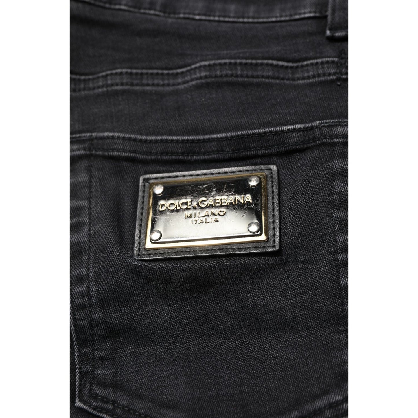 Dolce & Gabbana Black Cotton Skinny Men Denim Jeans PAN75279-46