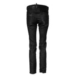 Dsquared² Black Washed Cotton Mid Waist Skinny Jeans