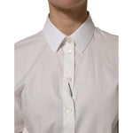 Dolce & Gabbana White Cotton Short Sleeves Collared Top Shirt