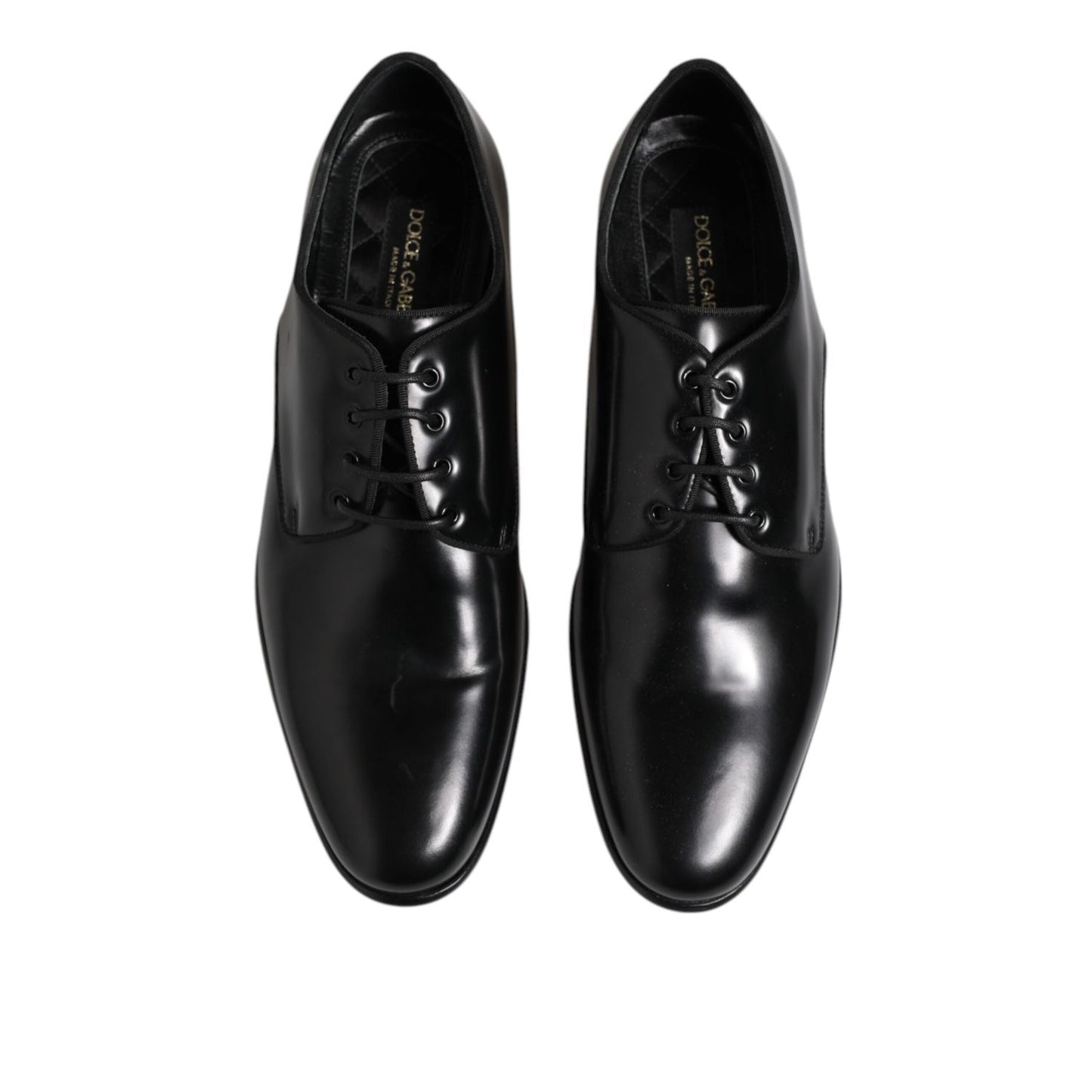 Dolce & Gabbana Black Leather Lace Up Derby Men Dress Shoes MV7478-42