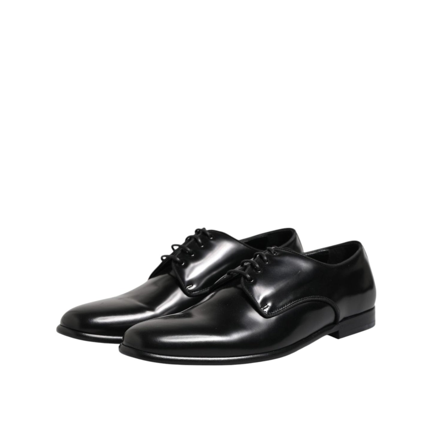 Dolce & Gabbana Black Leather Lace Up Derby Men Dress Shoes MV7478-42
