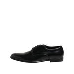 Dolce & Gabbana Black Leather Lace Up Derby Men Dress Shoes MV7478-42