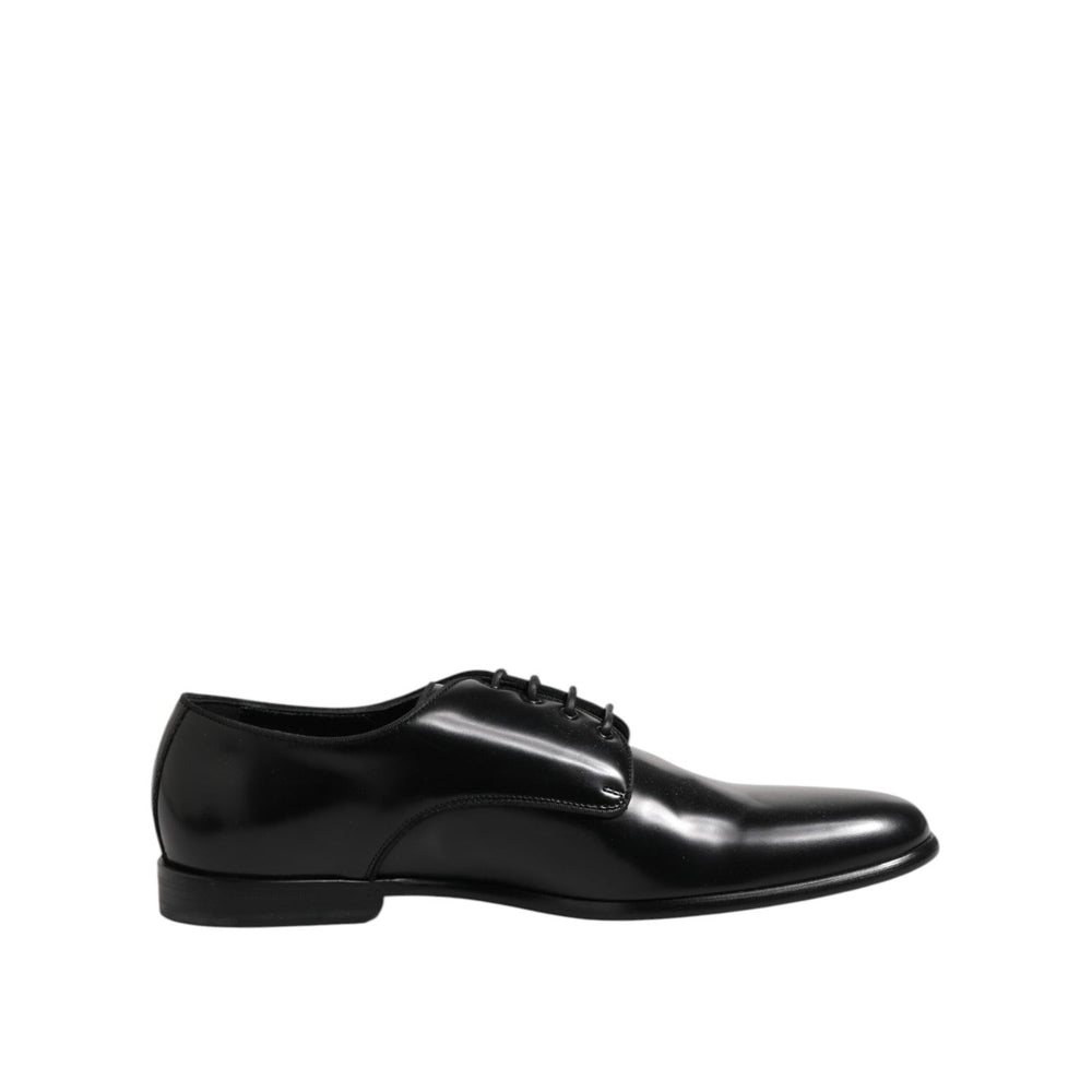Dolce & Gabbana Black Leather Lace Up Derby Men Dress Shoes MV7478-42