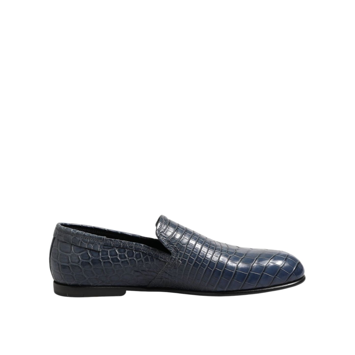 Dolce & Gabbana Blue Exotic Leather Slip On Loafers Men Dress Shoes MV7481-42