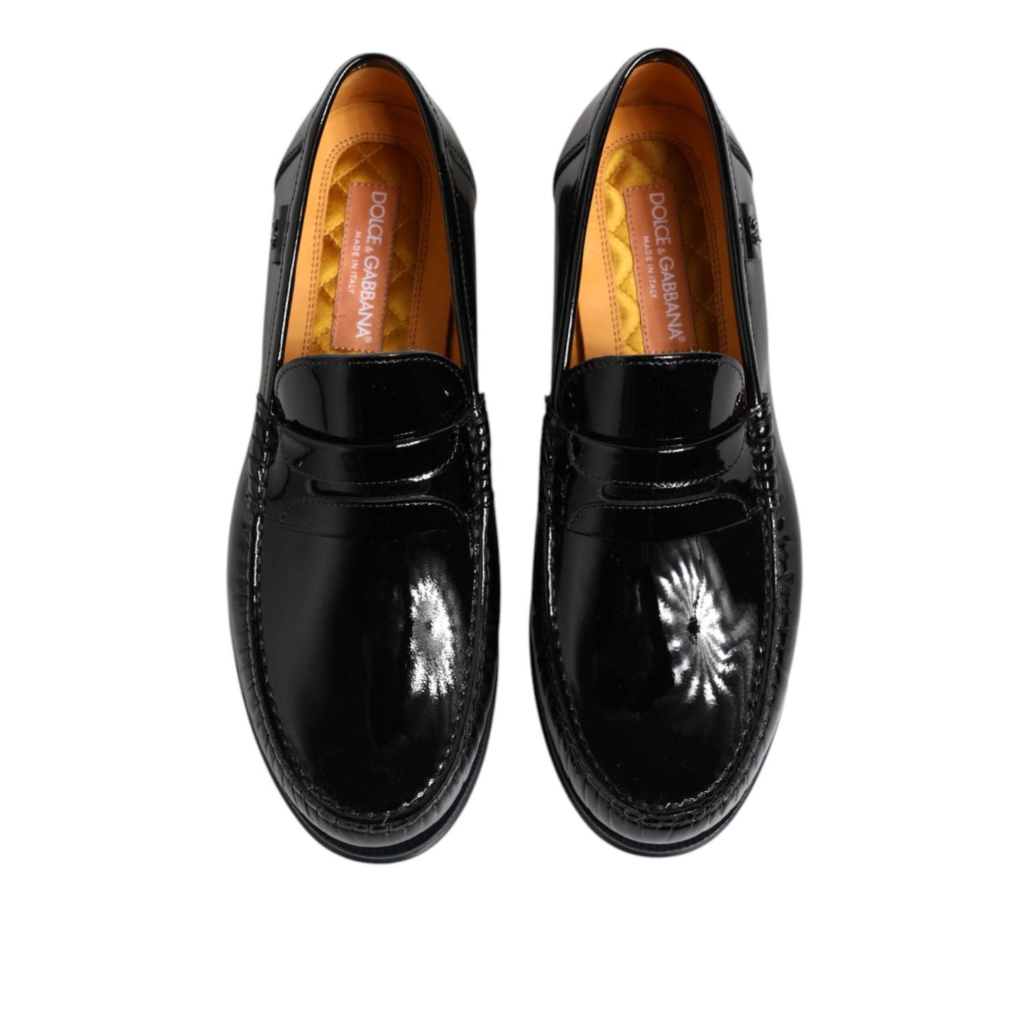 Dolce & Gabbana Black Leather Slip On Loafers Dress Shoes MV7492-41.5
