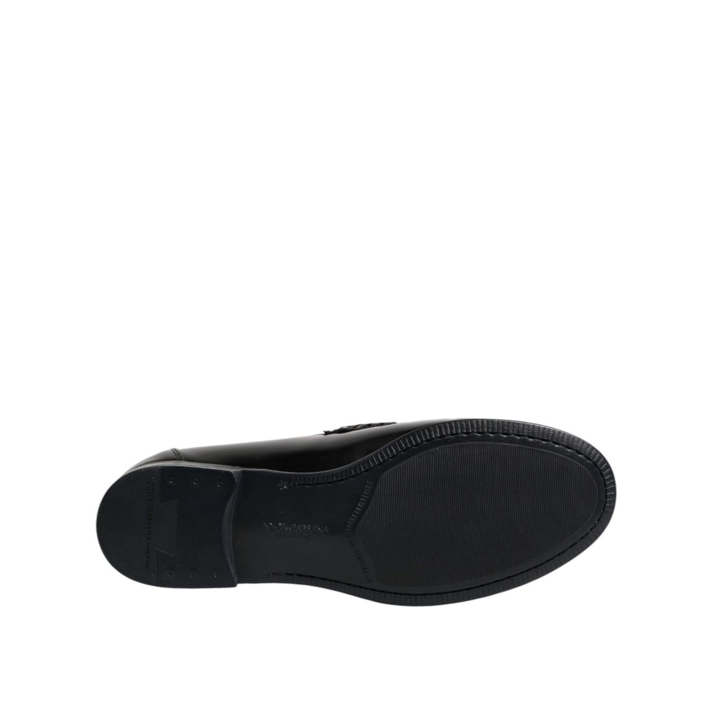 Dolce & Gabbana Black Leather Slip On Loafers Dress Shoes MV7492-41.5