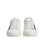 Dolce & Gabbana White Black Leather Lace Up Men Sneakers Shoes MV7431-39