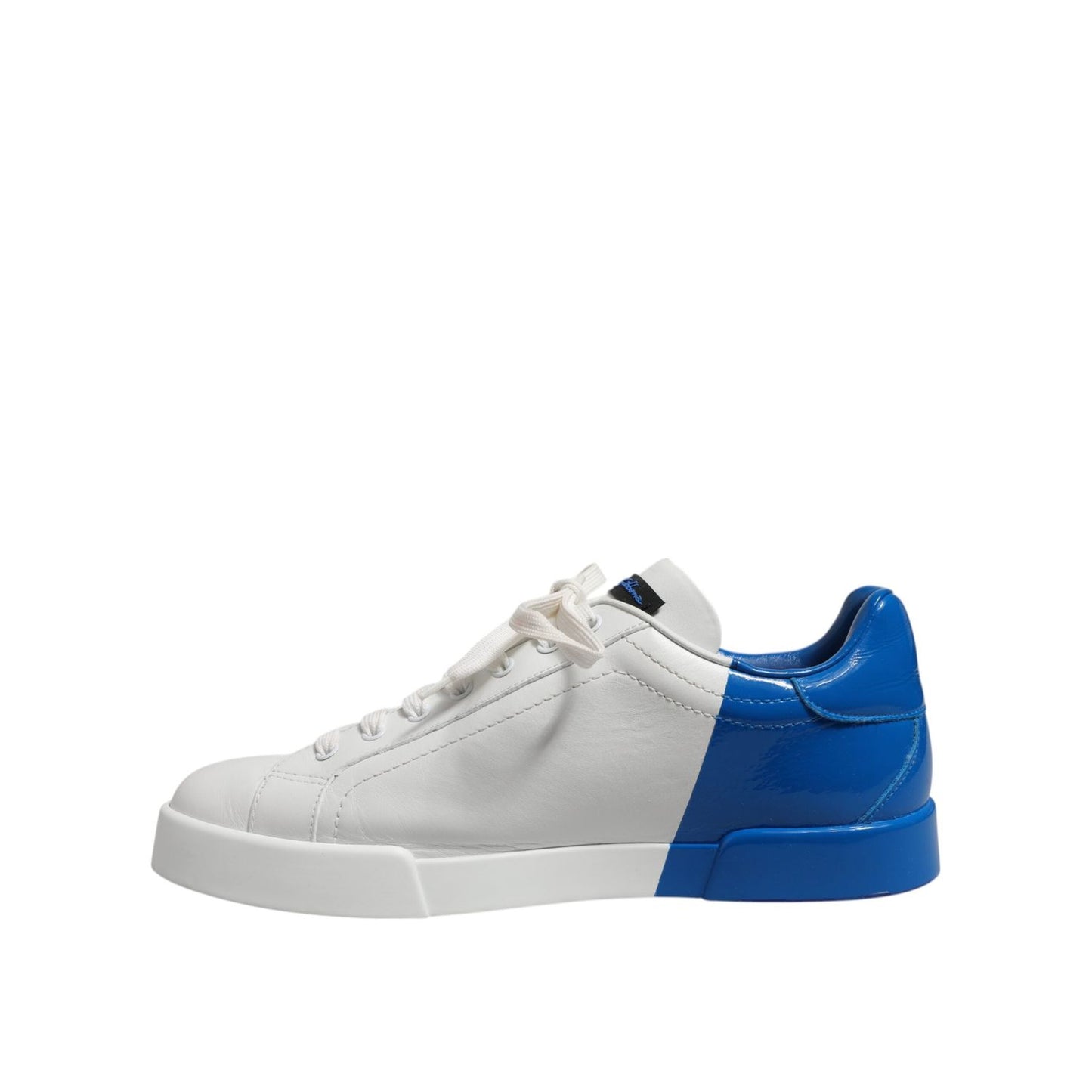 Dolce & Gabbana White Blue Low Top Leather Sneakers Shoes MV7458-40.5