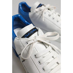 Dolce & Gabbana White Blue Low Top Leather Sneakers Shoes MV7458-40.5