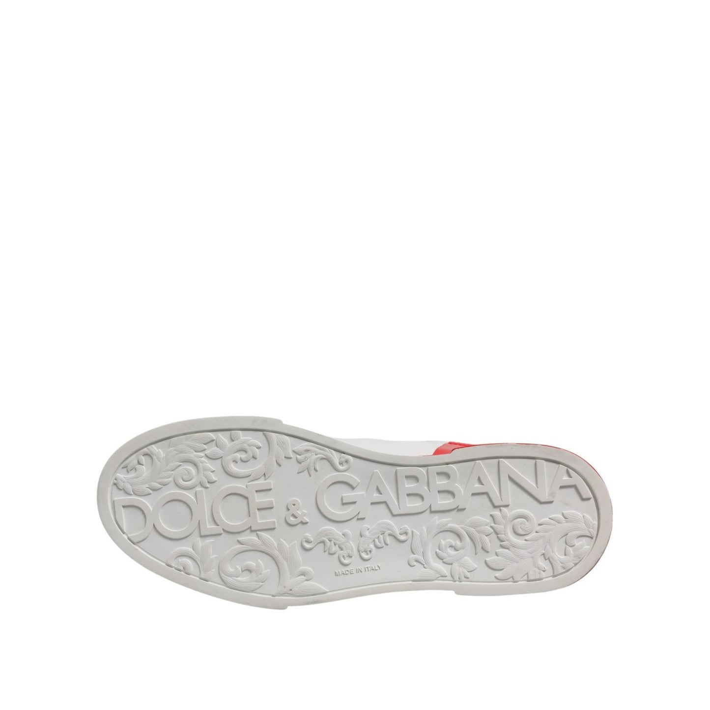 Dolce & Gabbana White Red Logo Low Top Leather Sneakers Shoes MV7540-42