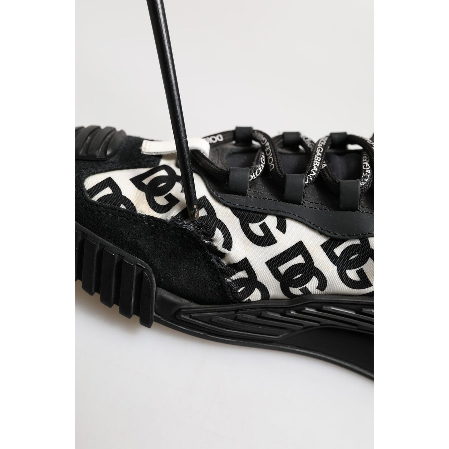 Dolce & Gabbana Black Logo Lace Up Low Top NS1 Sneakers Shoes MV7541-42