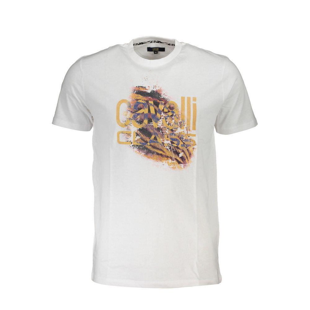 Cavalli Class White Cotton T-Shirt CA-22294-XL
