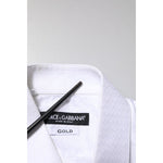 Dolce & Gabbana White Cotton GOLD Long Sleeves Formal Shirt TSH90573-38