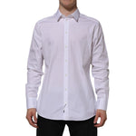Dolce & Gabbana White Cotton GOLD Long Sleeves Formal Shirt TSH90578-43