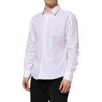 Dolce & Gabbana White Cotton Long Sleeves GOLD Formal Shirt TSH90588-44