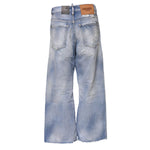 Dsquared² Blue Washed High Waist Wide Leg Jeans