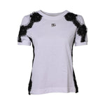 Dolce & Gabbana White Floral Lace DG Detailing Top T-shirt TSH90662-42