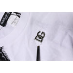 Dolce & Gabbana White Floral Lace DG Detailing Top T-shirt TSH90662-42