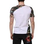 Dolce & Gabbana White Camouflage Cotton Men Crew Neck T-shirt TSH90505-48