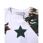 Dolce & Gabbana White Camouflage Cotton Men Crew Neck T-shirt TSH90505-48
