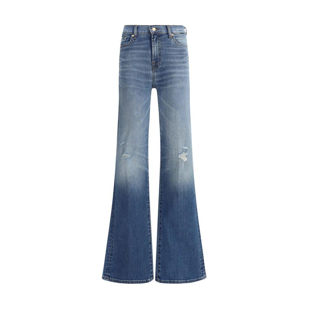 7FOR Bootcut Mimosa JeansThe Mimosa cotton Jeans from 7For is a five-pocket flared style. It features a button-and-zip front closure and belt loops on the waistband. The brand’s iconic signature leather patch, pressure-printed on the back, adds a distinct