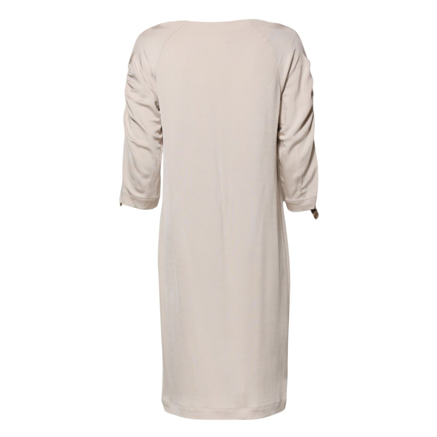 Roberto Cavalli Ivory Viscose Sheath Knee Length Dress DR81527-1