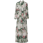 Dolce & Gabbana White Floral Roses Silk Maxi Long Gown Dress DR81742-38