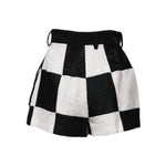 Dolce & Gabbana Black White Floral Brocade Hot Pants Shorts PAN75551-40