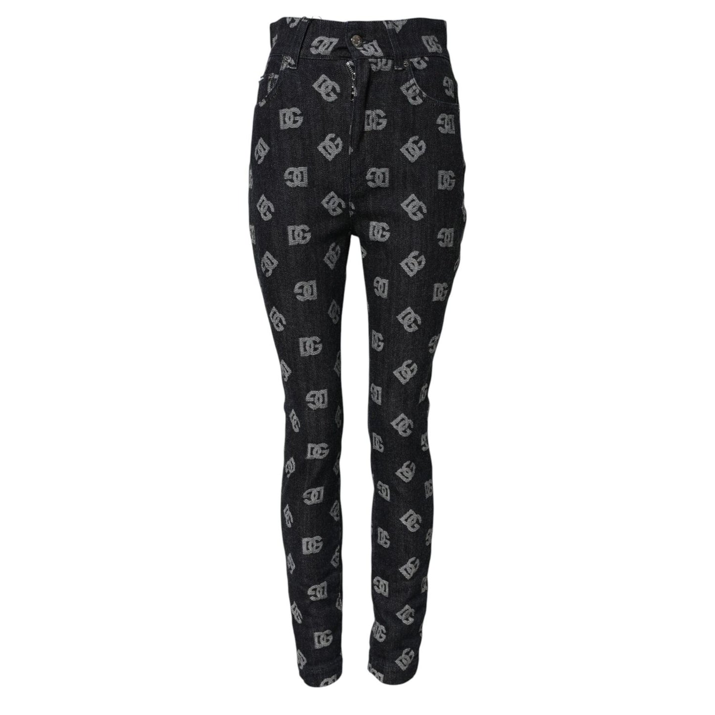 Dolce & Gabbana Black DG Logo High Waist Skinny Denim Jeans