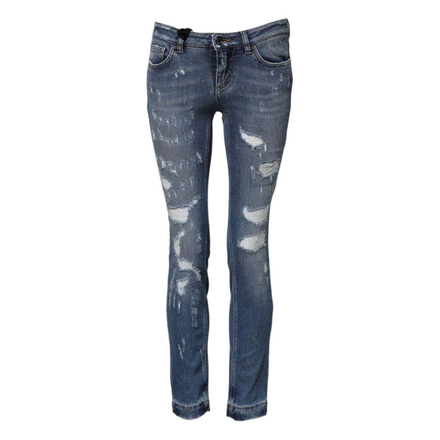 Dolce & Gabbana Blue PRETTY Tattered Skinny Denim Jeans PAN75525-36