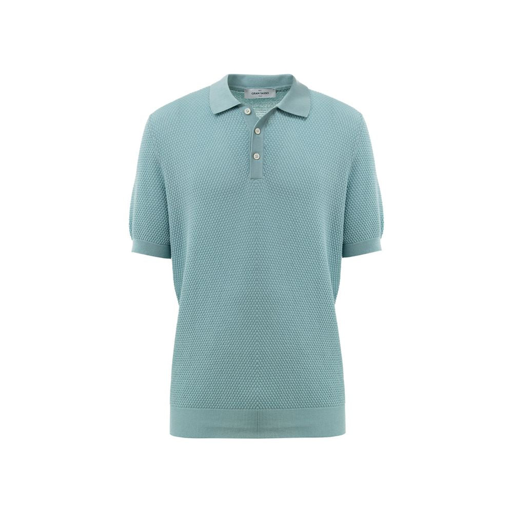Gran Sasso Blue Cotton Polo Shirt GR-942420051436-IT50 | L