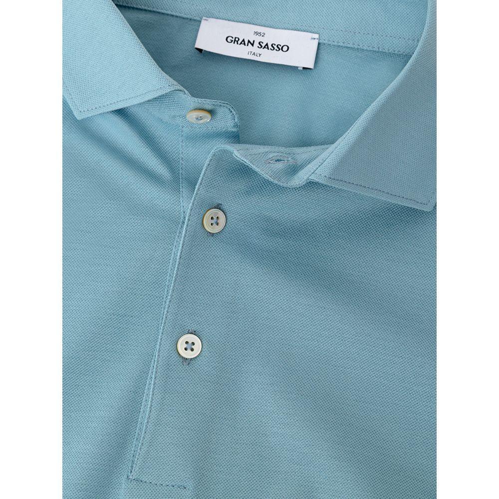Gran Sasso Blue Cotton Polo Shirt GR-944420051436-IT50 | L
