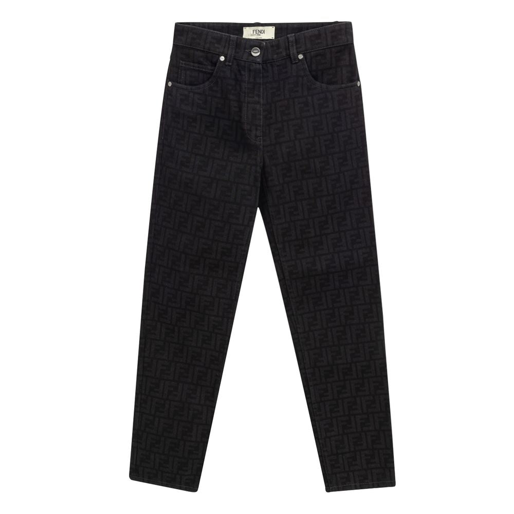 Fendi Black Cotton Jeans Denim FE-8969676-IT38|XS