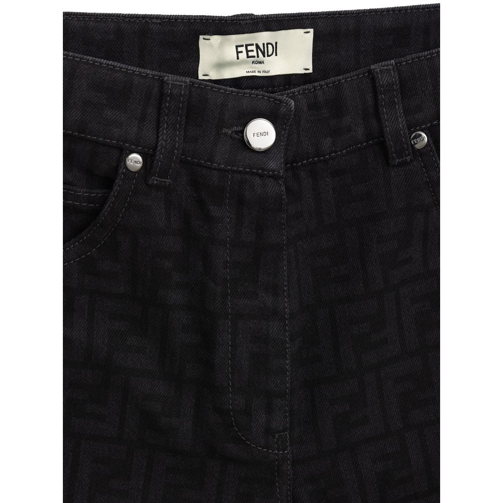 Fendi Black Cotton Jeans Denim FE-8969676-IT38|XS