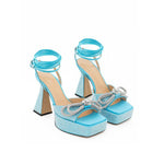 MACH & MACH Blue Leather Platform