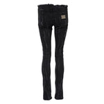 Dolce & Gabbana Black Cotton Tattered Skinny Denim Jeans PAN75633-40