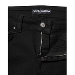 Dolce & Gabbana Black Cotton Skinny Mid Waist Denim Jeans PAN75950-38