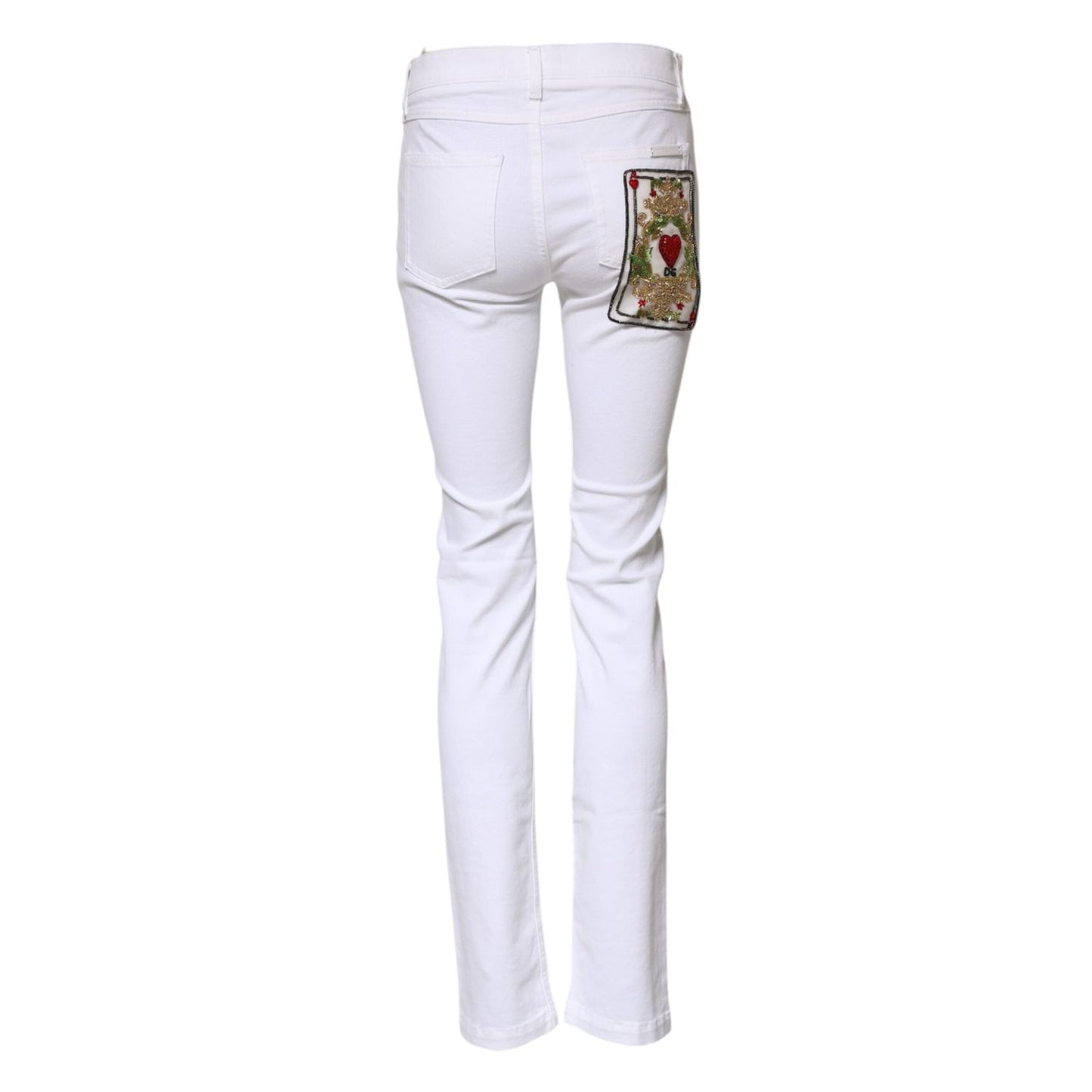 Dolce & Gabbana White GRACE Mid Waisted Skinny Denim Jeans PAN75964-40